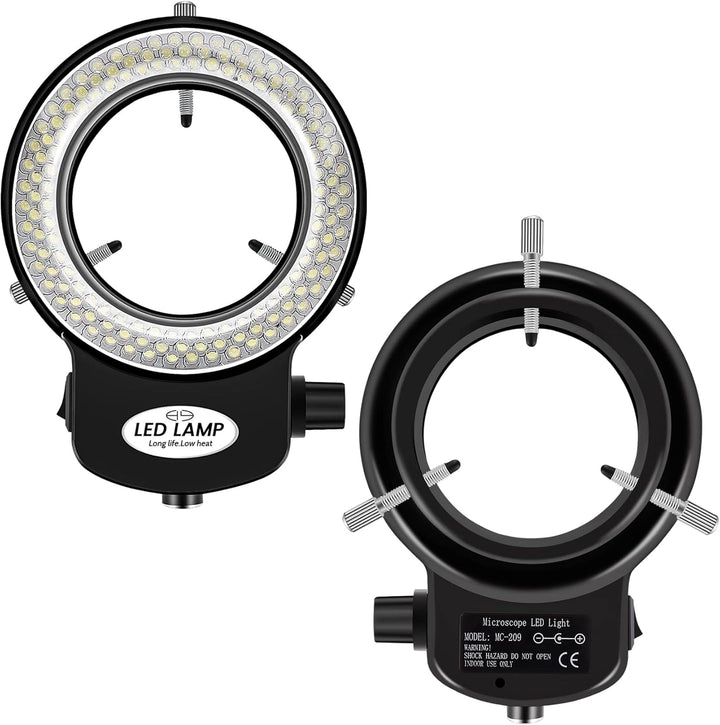 Gokelomg 144 LED Mikroskop Ringlicht Ringleuchte 0-100% Einstellbar Lampe für Microscope Ringbeleuch