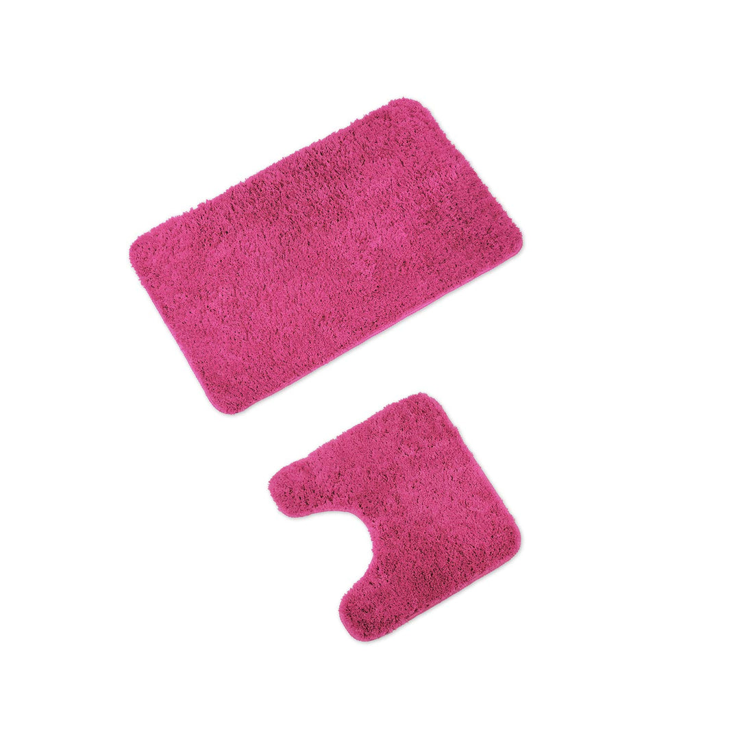 WohnDirect Badematten Set - WC Vorleger (45x45cm), Badematte (50x80cm) - rutschfest waschbar Badezim