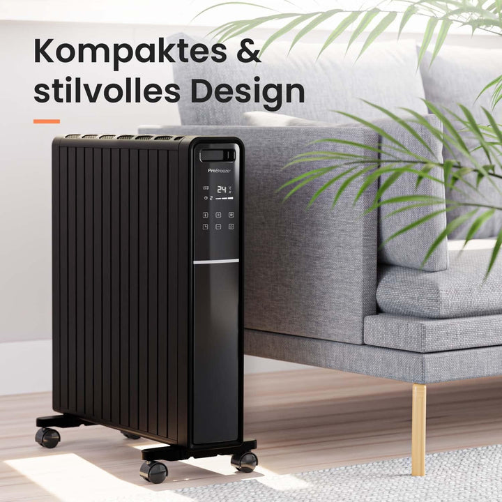 Pro Breeze 2000W Öko Radiator - Heizkörper elektrisch mit 24h Timer, Fernbedienung, Thermostat & Übe