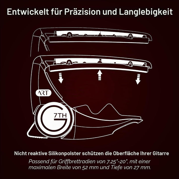 G7th 6635813 Performance 3 Capo mit ART (Steel String Satin Black), 63 g/2,2 Unzen. Unauffällig und