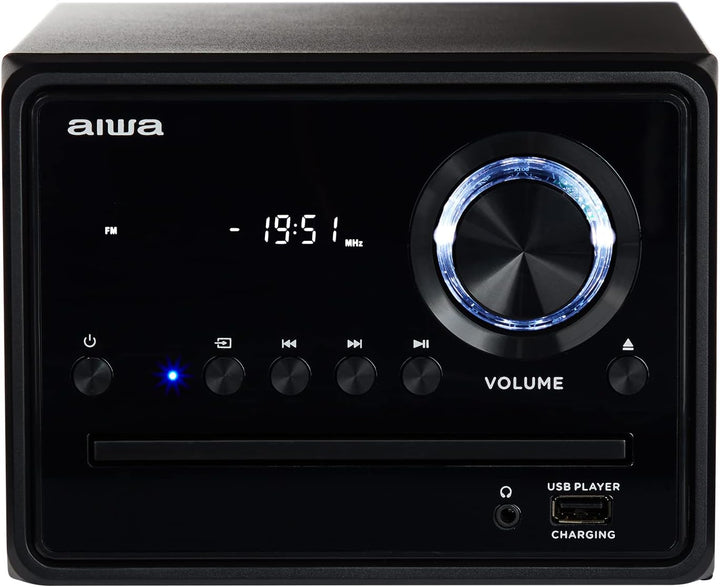 Aiwa MSBTU-300 Micro-HiFi-System mit Bluetooth, CD, USB, FM-Radio, Schwarz