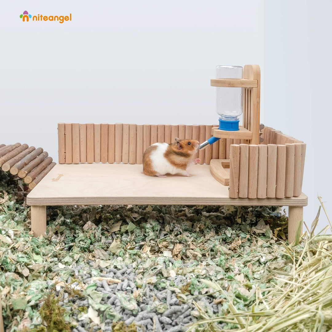 Niteangel Hamster Spielpodest aus Holz für Zwerghamster, Syrische Hamster, Gerbils, Mäuse, Degus ode