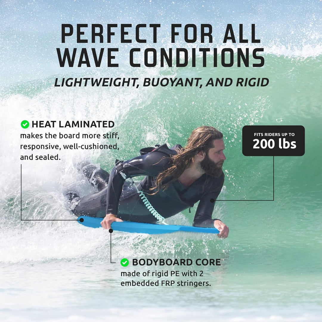 THURSO SURF 42 Zoll Bodyboard für Strand und Pool – Leichtes PE-Core mit IXPE-Deck, HDPE-Boden und F
