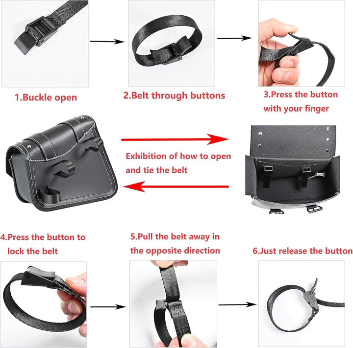 Motorrad-Satteltaschen– Satteltaschen Softail PVC Leder für Harley Sportster Wasserdicht,seitliche W