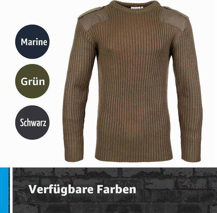 Fort Herren 120 Crewneck Combat Pullover, Olivgrün, XL UK XL Olivgrün, XL Olivgrün