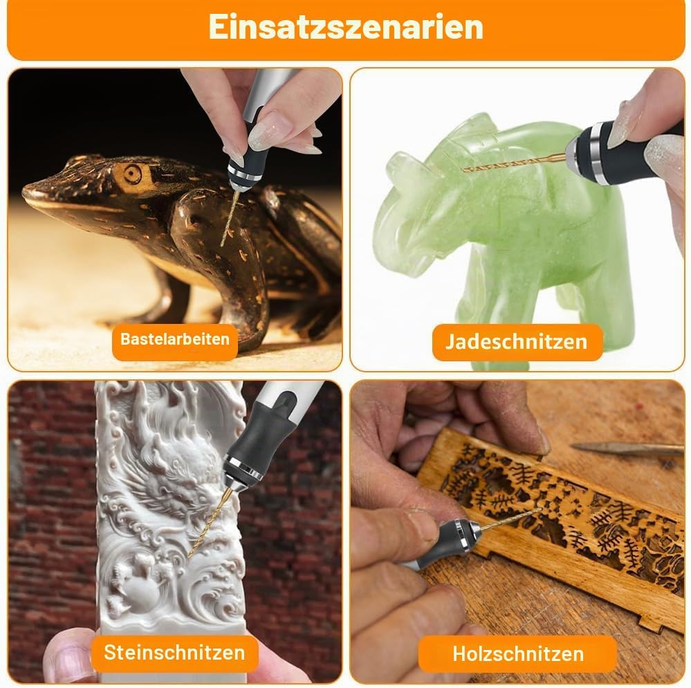 Ainiv 3-Gang-Elektro-Mini-Bohrstift, Wiederaufladbare DIY Handbohrer Elektrisch, Mini Bohrmaschine m