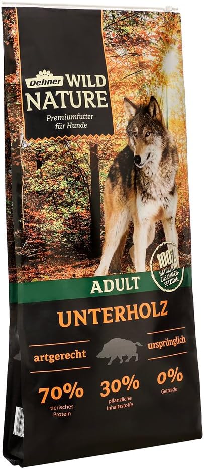 Dehner Wild Nature Hundetrockenfutter Adult, Unterholz, 12 kg &amp; Wild Nature Hundetrockenfutter Adult