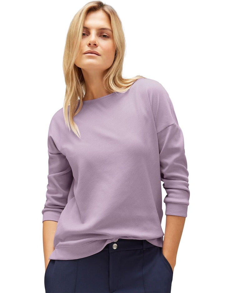 Damen Shirt mit Streifenstruktur 38 Soft Pure Lilac, 38 Soft Pure Lilac