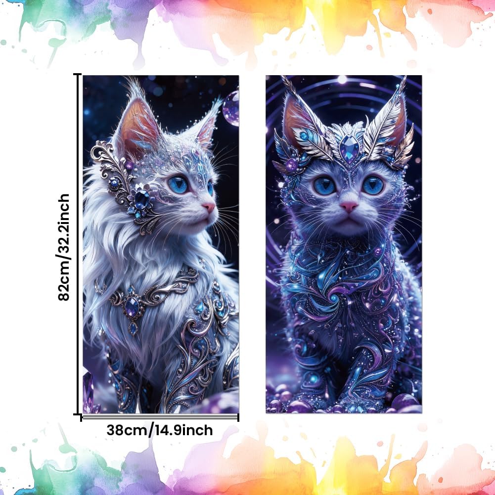 ANATTASOUL Mülleimer Aufkleber, 2 Blätter Mülltonnen Aufkleber 38×82cm Glamour Magische Katze Selbst
