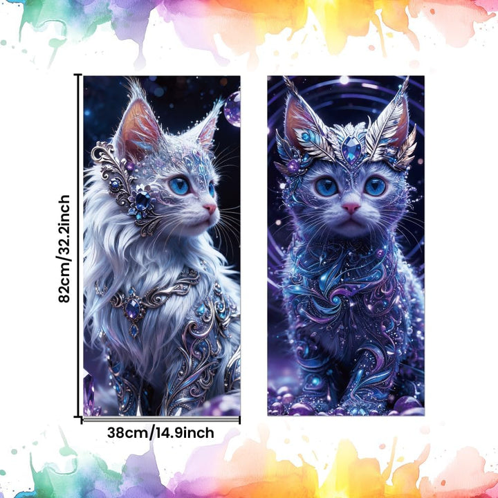 ANATTASOUL Mülleimer Aufkleber, 2 Blätter Mülltonnen Aufkleber 38×82cm Glamour Magische Katze Selbst