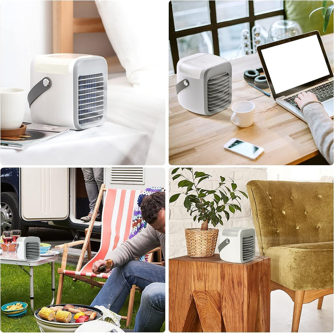 Mobile Klimageräte,4 in 1 Klimaanlage,Mini Air Cooler, USB Leiser Luftkühler mit Wassertank,Tragbare