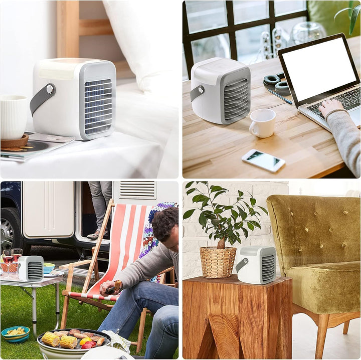 Mobile Klimageräte,4 in 1 Klimaanlage,Mini Air Cooler, USB Leiser Luftkühler mit Wassertank,Tragbare