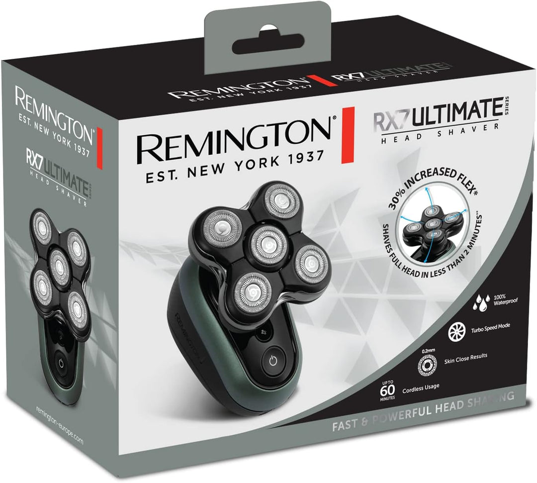 Remington Glatzen-Rasierer Herren elektrisch [Turbo Boost Funktion] Kopf-Rasierapparat Lithium (5 Sc