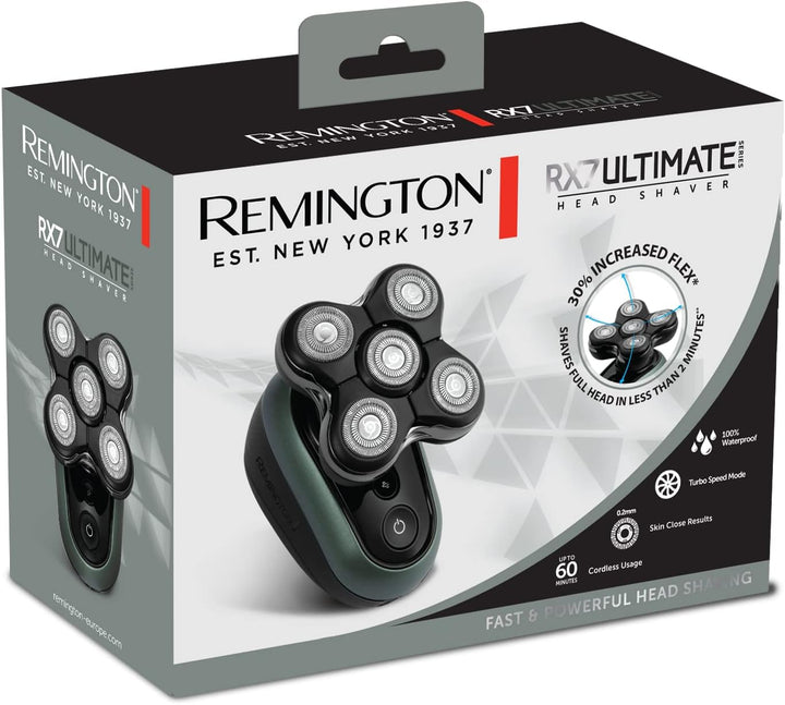 Remington Glatzen-Rasierer Herren elektrisch [Turbo Boost Funktion] Kopf-Rasierapparat Lithium (5 Sc