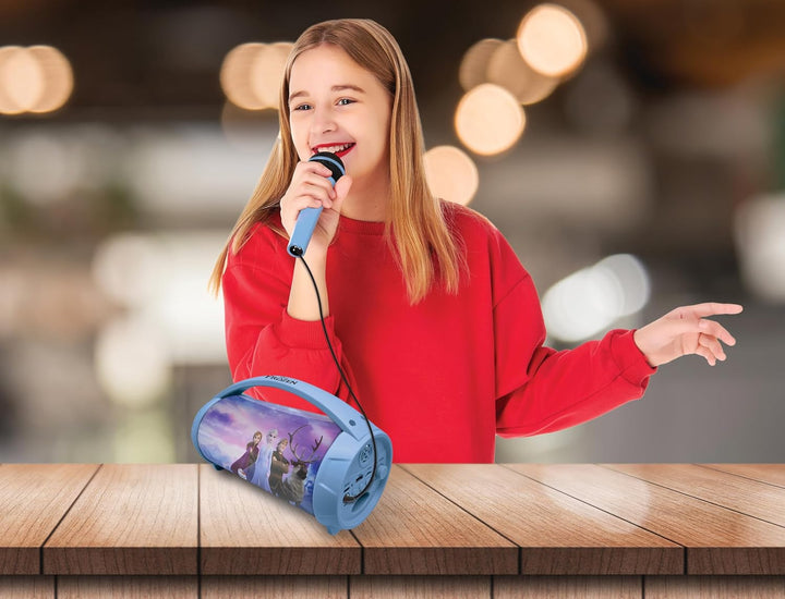 Lexibook, Die Eiskönigin, Kabelloser Lichtlautsprecher mit Mikrofon, Stereosound, Karaoke-Funktion,