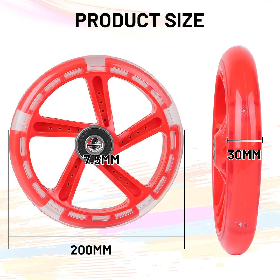 Stunt Scooter Rollen, 200mm Ersatzräder mit ABEC 9 Kugellager, Härtegrad 88A für Allerlei Scooter (R