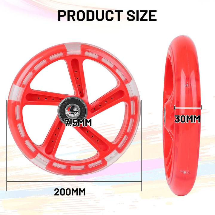Stunt Scooter Rollen, 200mm Ersatzräder mit ABEC 9 Kugellager, Härtegrad 88A für Allerlei Scooter (R