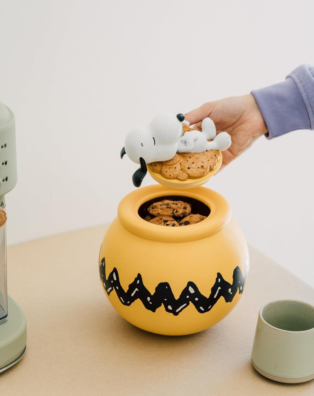 Grupo Erik Keksdose Keramik Peanuts Snoopy - Keksglas mit Deckel Gross 20,5 x 24,6 cm Vorratsbehälte