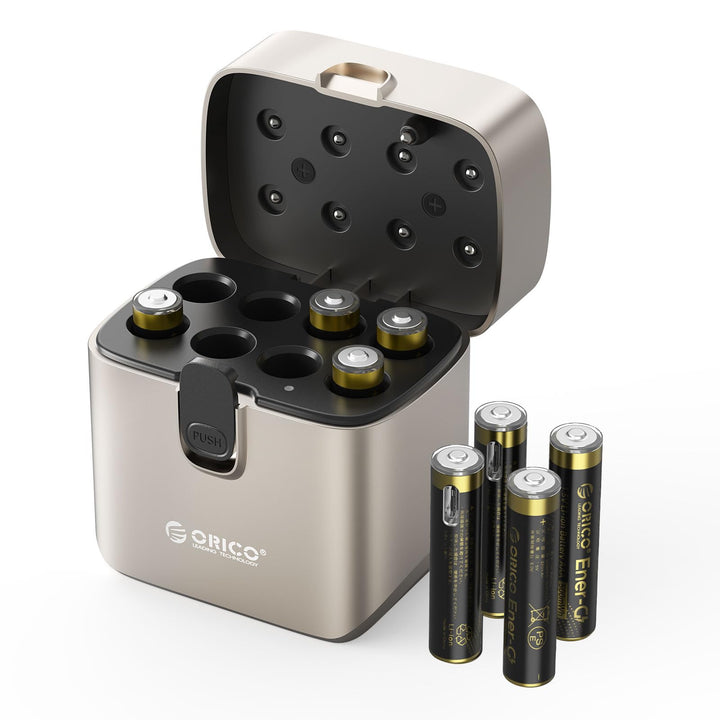 ORICO Ladegerät für AAA Lithium Akkus mit 8X 1,5V wiederaufladbare Batterien (500mWh pro Akku), 2h S