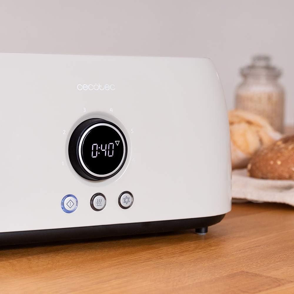 Cecotec Digitaler Toaster ClassicToast 15000 Beige Extra Double, 1500 W, Kapazität für 4 Scheiben Br