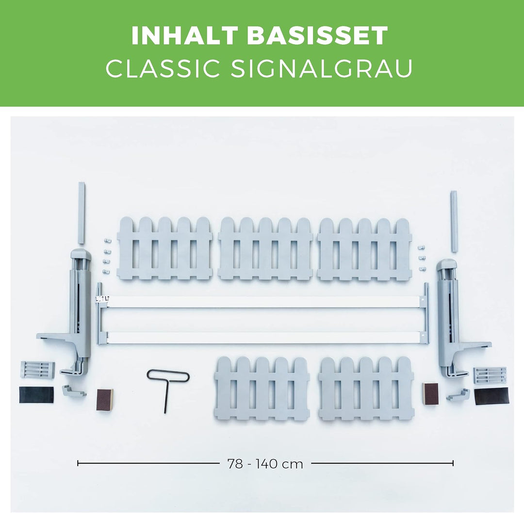 GREEN CREATIONS Blumenkastenhalterung masu Basis-Set passt auf Jede Fensterbank von 78 cm bis 140 cm