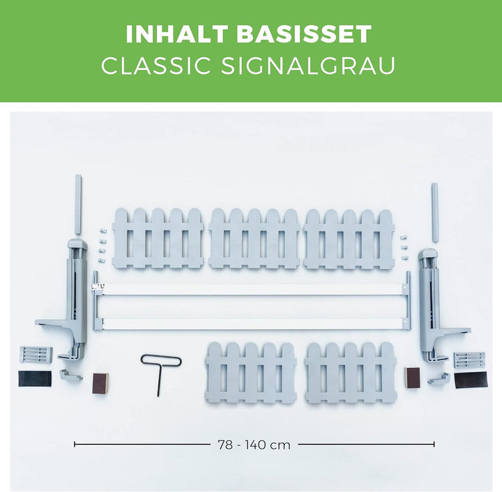 GREEN CREATIONS Blumenkastenhalterung masu Basis-Set passt auf Jede Fensterbank von 78 cm bis 140 cm