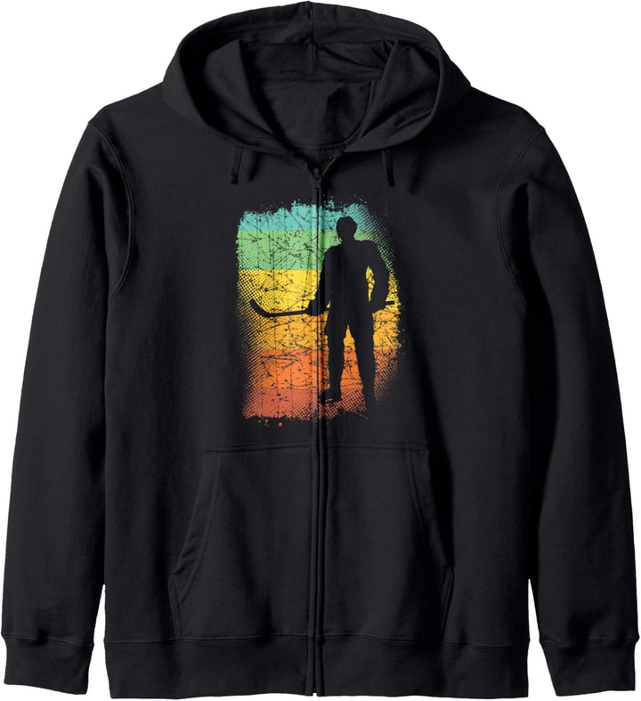 Lustiger Hockeyspieler Geschenk Vintage Hockey Kapuzenjacke
