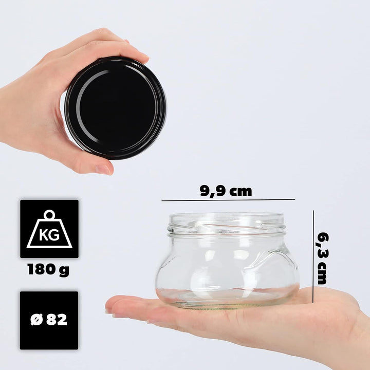 KADAX 10er Set Marmeladengläser 300ml TO82, Einmachgläser Vorratsgläser Mason Jar mit Schraubdeckel,