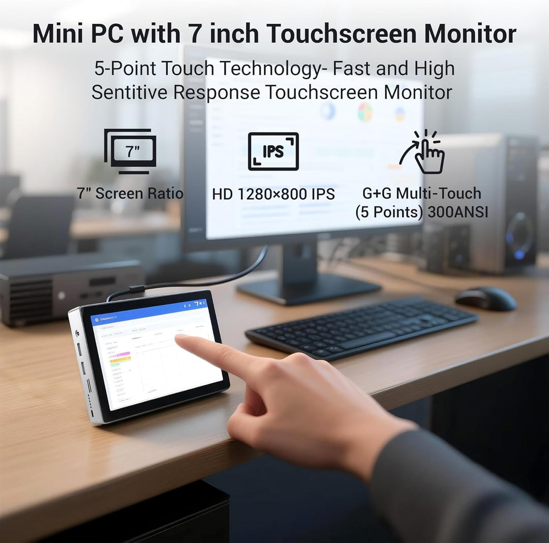 Mini Computer PC-HEIGAOLAPC Mini PC Desktop Celeron N95, 16GB RAM 256GB eMMC, Win 11 Pro Mini-pc mit