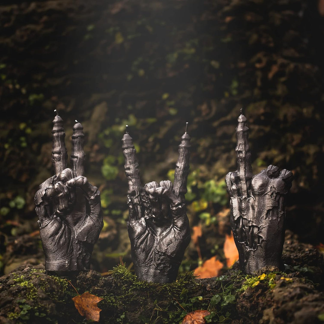 Candellana Kerze RCK Zombie Hand Low Poly, Höhe: 22,2 cm, Handgemacht in der EU Brass, Brass