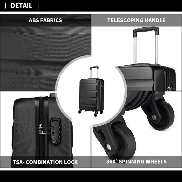 KONO Handgepäck Koffer Leicht Reisekoffer mit Rollen und TSA Schloss, Klein Koffer Trolley Handgepäc
