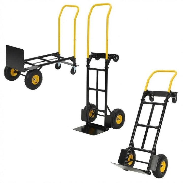 2-in-1 Transportwagen Handwagen Faltbar Mit 4 Pannensicheren Rädern, Schwerlast Tragkraft 362kg – Id