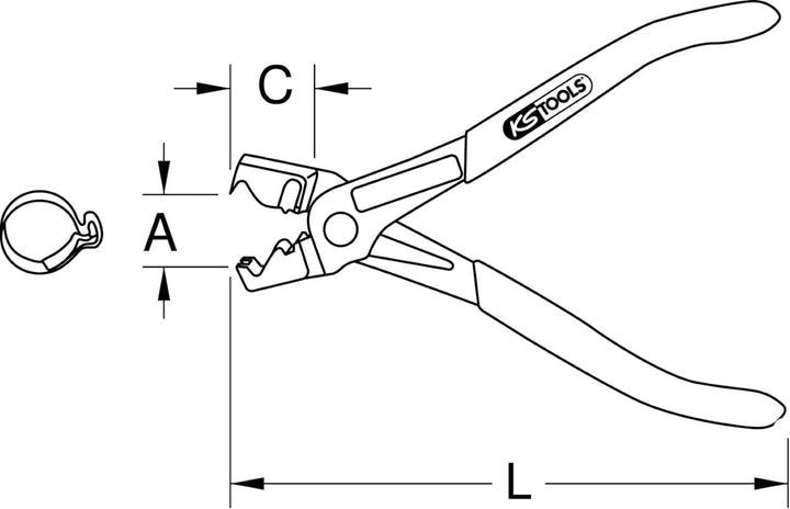 KS Tools 115.1045 Click-Schlauchschellenzange, geschmiedet, 180mm