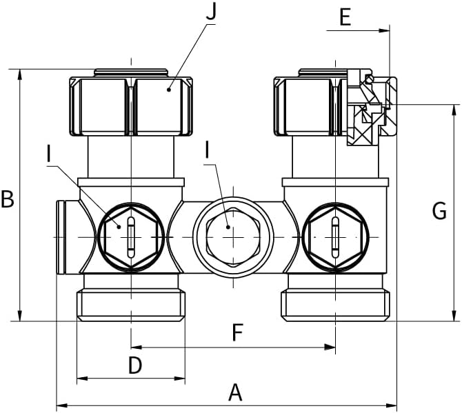 Simplex Einrohr-Hahnblock EXCL. D2/50 - Thermostat-Heizkörperventil für präzise Temperaturregelung -