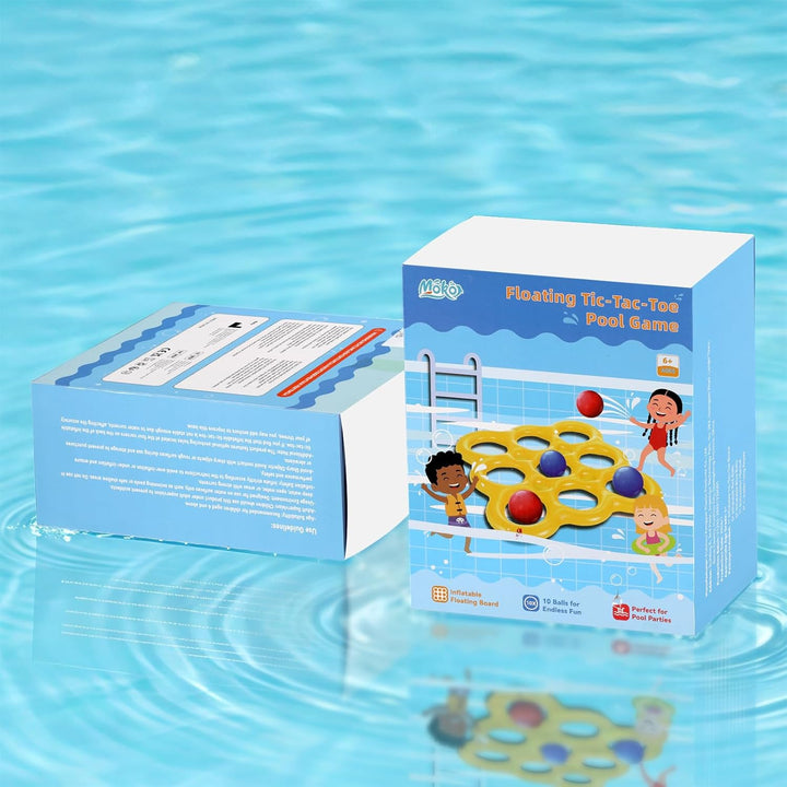 MoKo Tic-Tac-Toe Wasserspiel-Set für den Pool, Aufblasbare Pool-Schwimmhilfe mit 10 Bällen, Spiele f