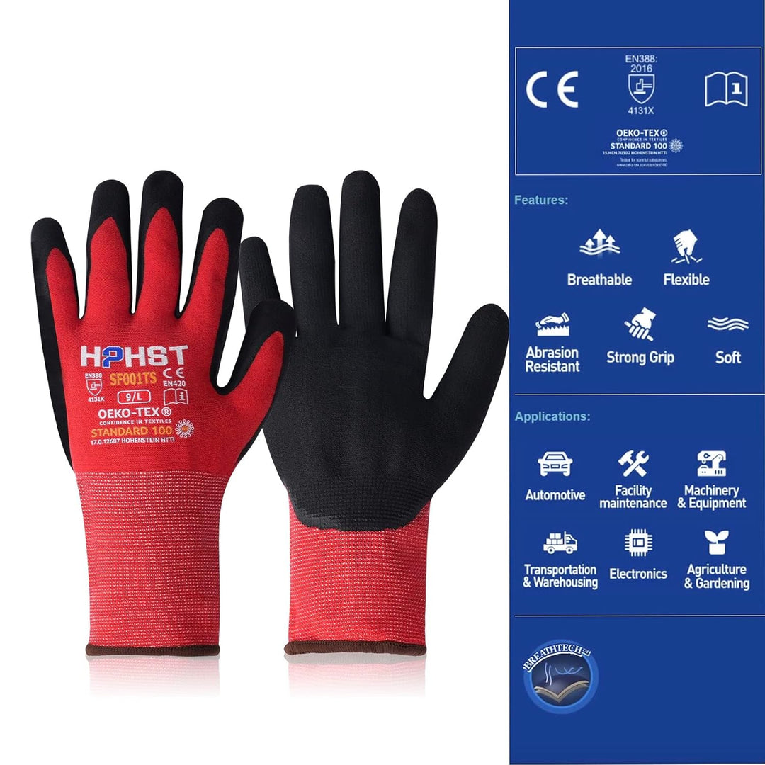 HPHST Arbeitshandschuhe SF001TS Handschuhe Montagehandschuhe für Damen und Herren Gloves Ergonomisch
