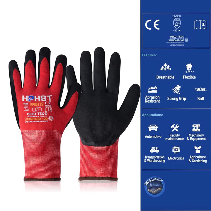 HPHST Arbeitshandschuhe SF001TS Handschuhe Montagehandschuhe für Damen und Herren Gloves Ergonomisch