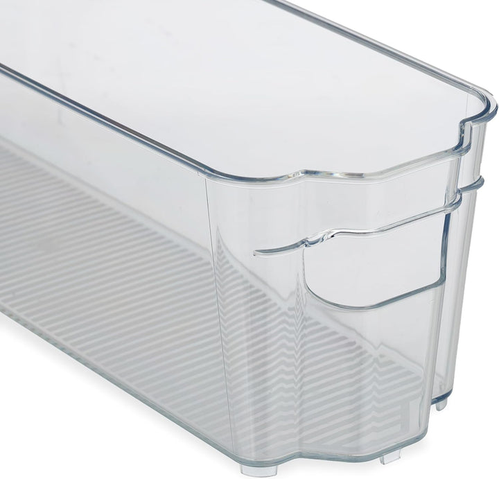 Relaxdays Kühlschrank Organizer, Aufbewahrung von Lebensmitteln, HxBxT: 10x38x10,5 cm, Küchenbox mit