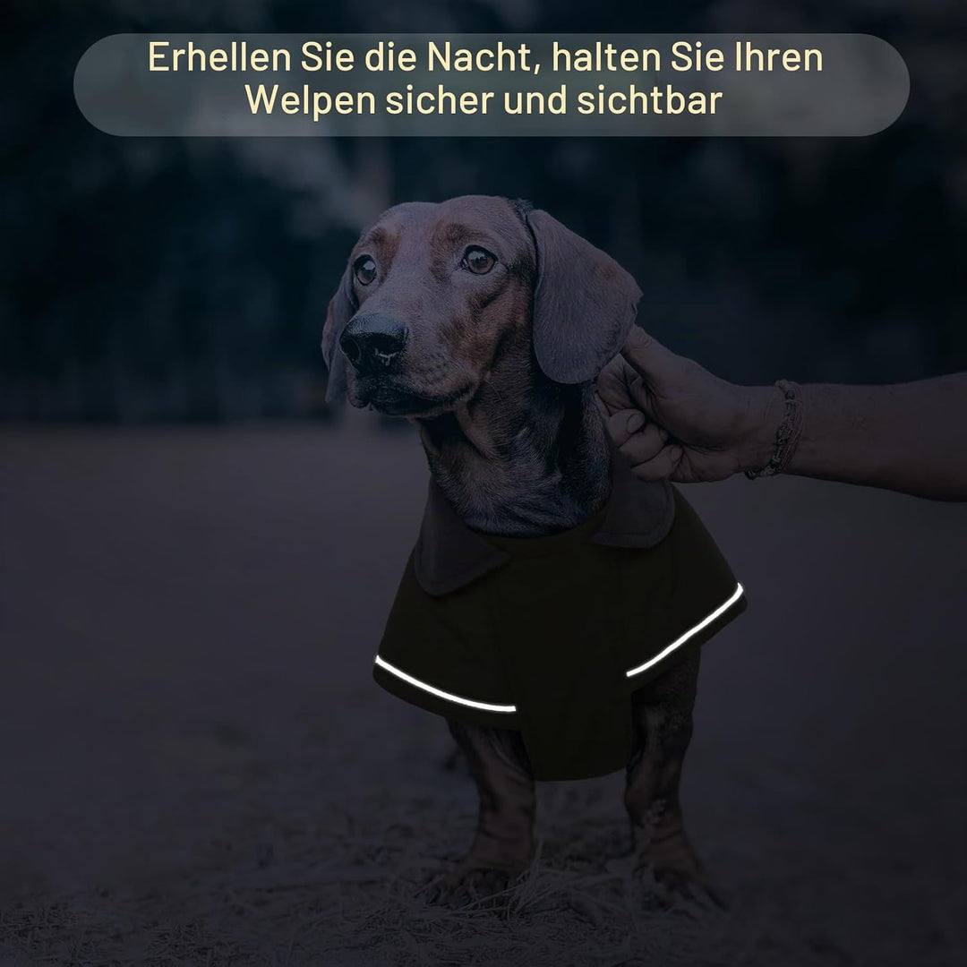Hundemantel Dackel XS, Winddichter Wasserdichter Wintermantel Für Dackel Hunde, Hundejacke Für Klein