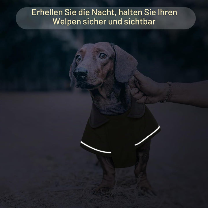 Hundemantel Dackel XS, Winddichter Wasserdichter Wintermantel Für Dackel Hunde, Hundejacke Für Klein
