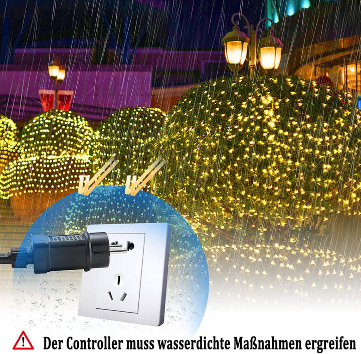 HENGMEI LED Lichternetz Lichterkettennetz Aussen und Innen 3x2m Lichterkette Netz mit stecker, 8 Mod