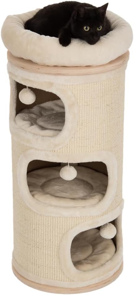 Natural Paradise - Kratztonne Primrose | Stabile Kratztonne mit robustem Sisal-Teppich | Creme | H 1