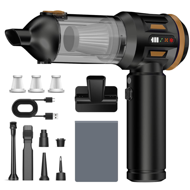 Handstaubsauger, 26000 Pa 4-In-1 Mini Staubsauger Akku Kabellos mit Digitalanzeige 1-Knopf-Selbstent
