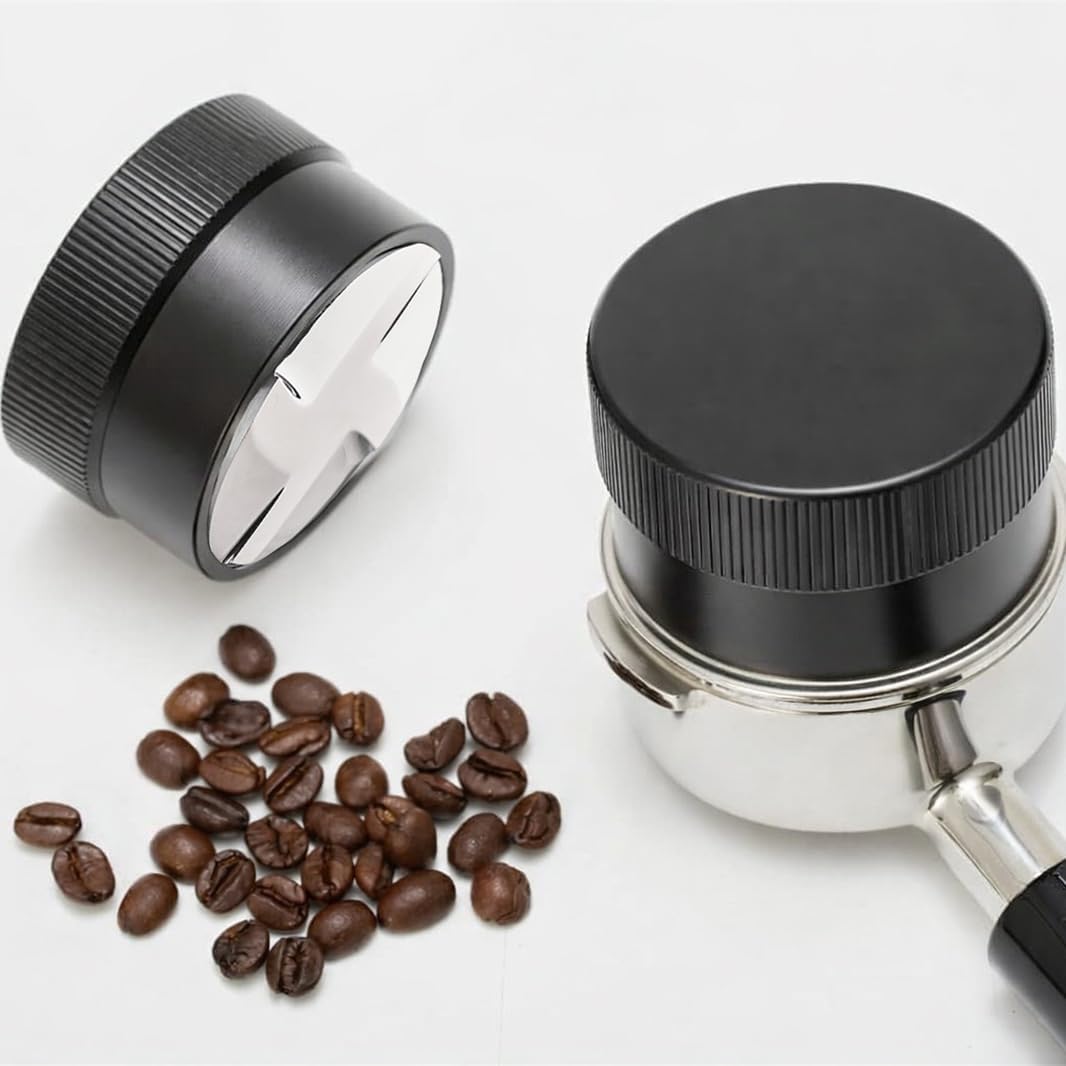 Kaffeetamper 58mm aus Edelstahl – Höhenverstellbarer Espresso Tamper & Leveler – Schwerkraft Kaffeev