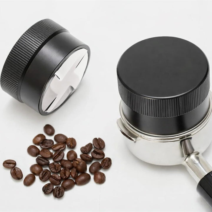 Kaffeetamper 58mm aus Edelstahl – Höhenverstellbarer Espresso Tamper & Leveler – Schwerkraft Kaffeev