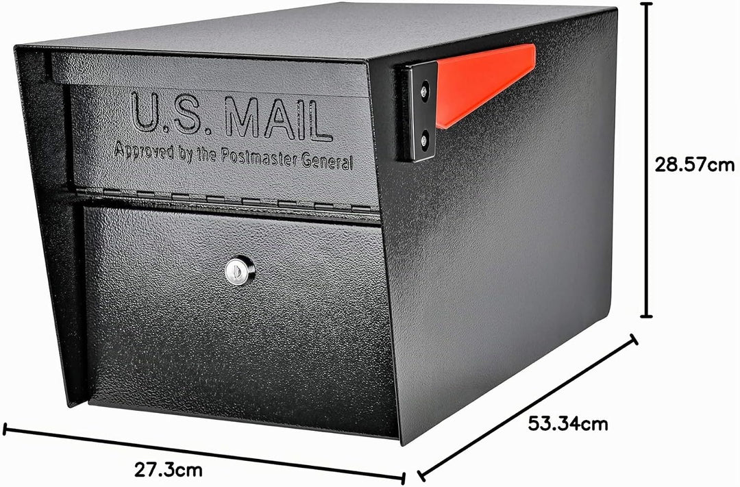 Mail Boss 7506 Mail Manager Bordsteinkante Verriegelung Sicherheit Briefkasten, Schwarz, Gross Schwa
