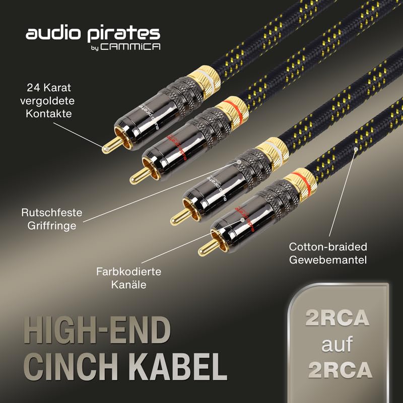 audio pirates by cammica Cinch Kabel 2x RCA Stecker auf 2x RCA Stecker, Audio-Kabel | High-End Audio