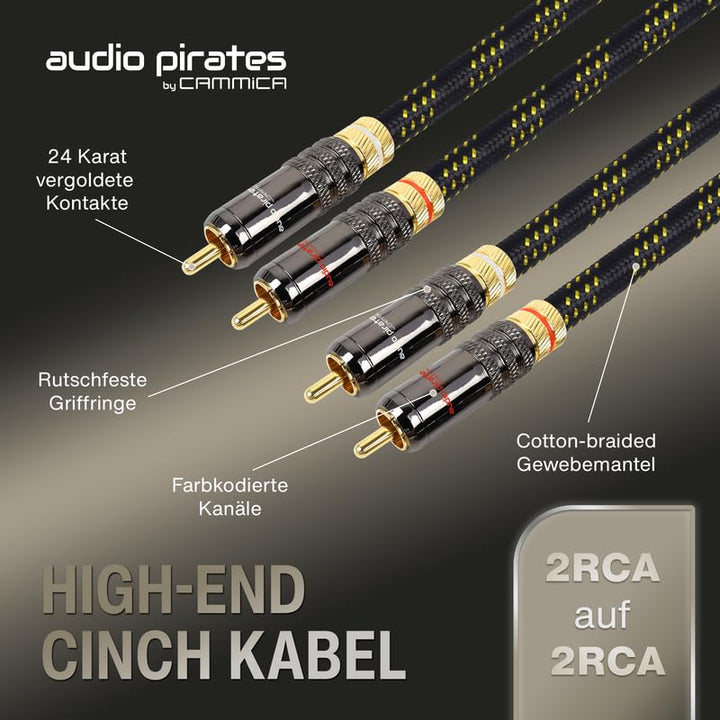 audio pirates by cammica Cinch Kabel 2x RCA Stecker auf 2x RCA Stecker, Audio-Kabel | High-End Audio
