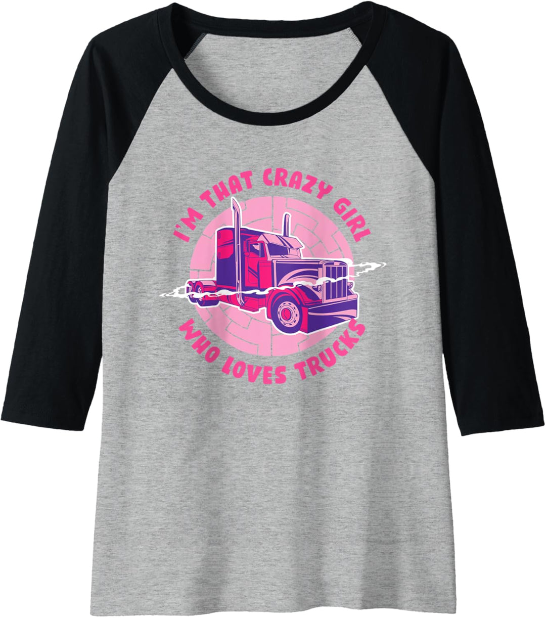 Damen Truckerin Lastwagenfahrerin Brummifahrerin - Lkw Fahrerin Raglan