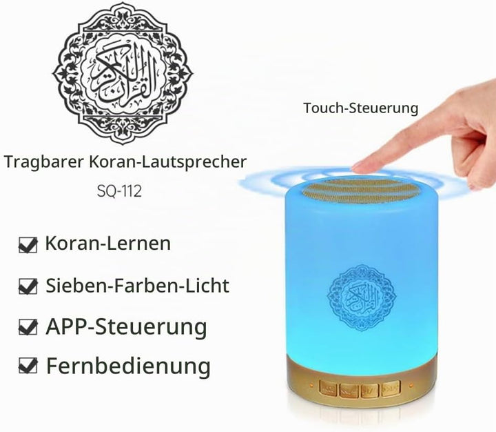 Al salama Quran Lautsprecher Lampe, Tragbare LED Bluetooth Touch Nachtlicht mit Fernbedienung &amp;APP,